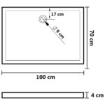 vidaXL Obdĺžniková sprchová vanička z ABS čierna 70x100 cm – Obrázok 7