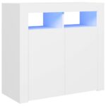 vidaXL Komoda s LED svetlami biela 80x35x75 cm – Obrázok 2