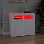 vidaXL Komoda s LED svetlami biela 80x35x75 cm – Obrázok 3