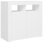 vidaXL Komoda s LED svetlami biela 80x35x75 cm – Obrázok 7
