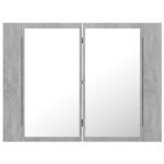 vidaXL LED kúpeľňová zrkadlová skrinka betónová sivá 60x12x45 cm akryl – Obrázok 9