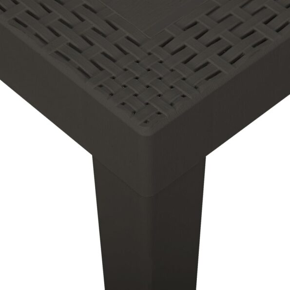 vidaXL Záhradný stôl antracitový 79x65x72 cm plast – Obrázok 4