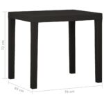 vidaXL Záhradný stôl antracitový 79x65x72 cm plast – Obrázok 5