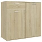 vidaXL Komoda, dub sonoma 80x36x75 cm, kompozitné drevo – Obrázok 2