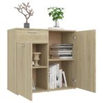 vidaXL Komoda, dub sonoma 80x36x75 cm, kompozitné drevo – Obrázok 4