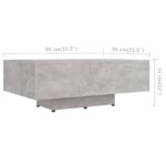 vidaXL Konferenčný stolík, betónovo sivý 85x55x31 cm, kompozitné drevo – Obrázok 6