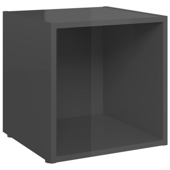 vidaXL TV skrinky 4 ks, lesklé sivé 37x35x37 cm, kompozitné drevo – Obrázok 5