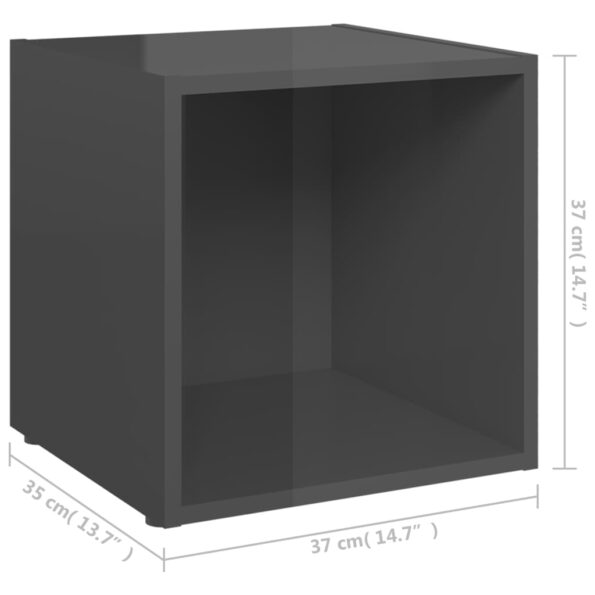 vidaXL TV skrinky 4 ks, lesklé sivé 37x35x37 cm, kompozitné drevo – Obrázok 8