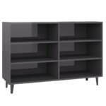 vidaXL Komoda, lesklá sivá 103,5x35x70 cm, kompozitné drevo – Obrázok 2