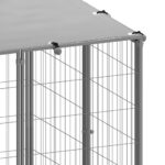 vidaXL Koterec pre psa strieborný 110x110x110 cm oceľ – Obrázok 5