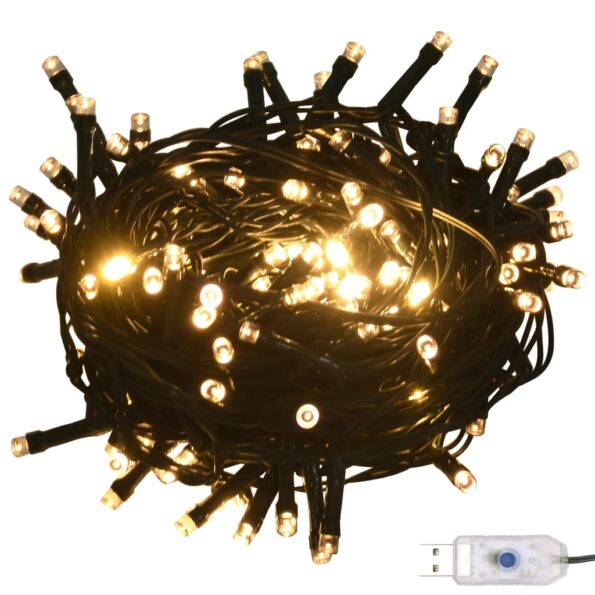 vidaXL LED reťaz so 150 LED diódami, teplá biela 15 m, PVC – Obrázok 2