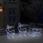 vidaXL Vianočná vonkajšia dekorácia so sobom a saňami 576 LED diód – Obrázok 3
