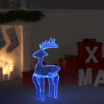 vidaXL Vianočná sieťovinová dekorácia so sobom 306 LED 60x24x89 cm – Obrázok 3