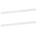 vidaXL Nástenné police 2 ks, lesklé biele 100x9x3 cm – Obrázok 2
