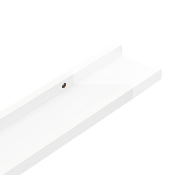 vidaXL Nástenné police 2 ks, lesklé biele 100x9x3 cm – Obrázok 8