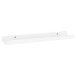 vidaXL Nástenné police 4 ks, lesklé biele 40x9x3 cm – Obrázok 5