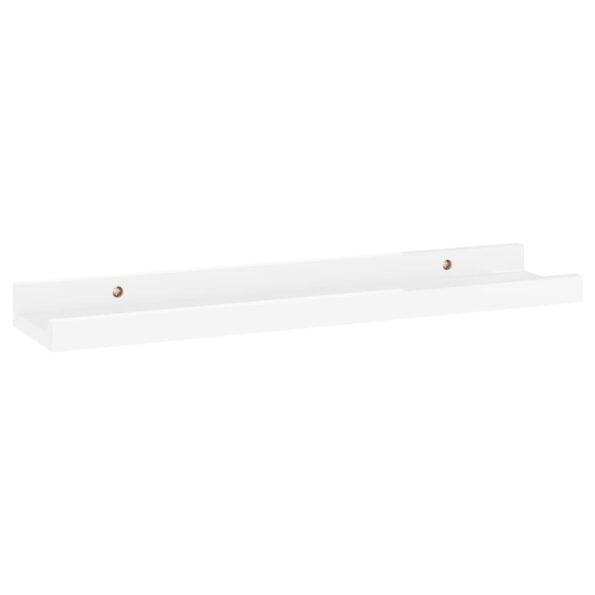 vidaXL Nástenné police 4 ks, lesklé biele 40x9x3 cm – Obrázok 5
