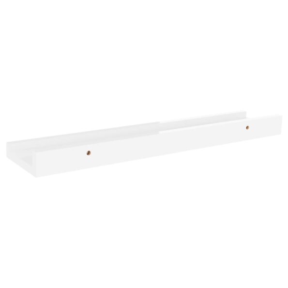vidaXL Nástenné police 4 ks, lesklé biele 40x9x3 cm – Obrázok 6