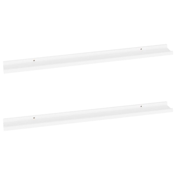 vidaXL Nástenné police 2 ks, biele 100x9x3 cm – Obrázok 2