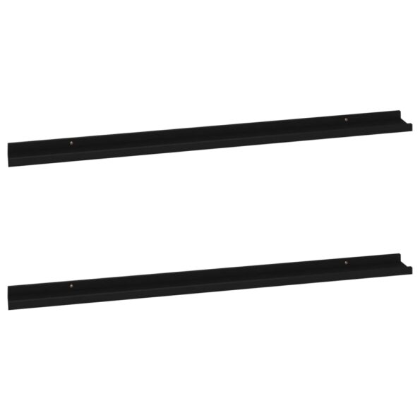 vidaXL Nástenné police 2 ks, čierne 115x9x3 cm – Obrázok 2