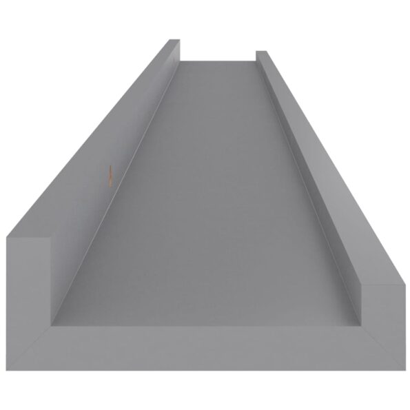 vidaXL Nástenné police 2 ks, sivé 100x9x3 cm – Obrázok 8