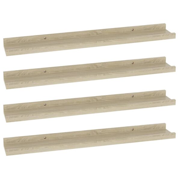 vidaXL Nástenné police 4 ks, dub sonoma 60x9x3 cm – Obrázok 2