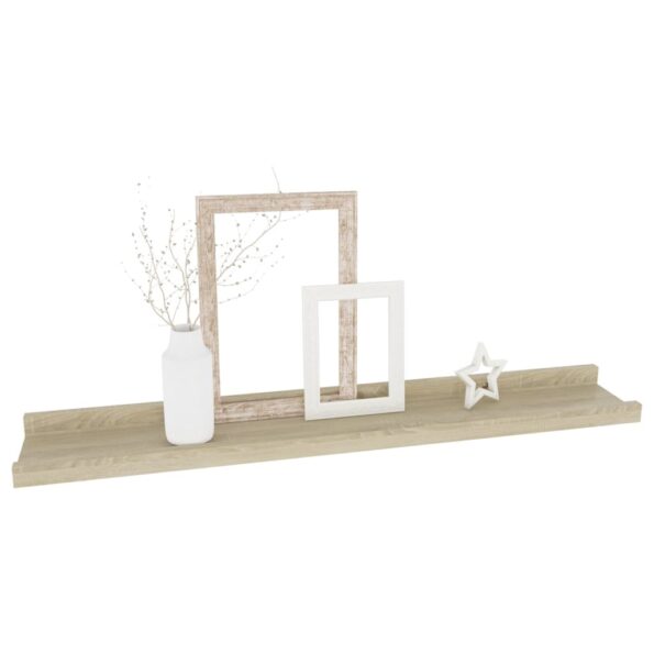 vidaXL Nástenné police 4 ks, dub sonoma 60x9x3 cm – Obrázok 3