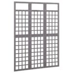 vidaXL Deliaca stena/mriežka, 3 panely, jedľový masív, sivá 121x180 cm – Obrázok 2