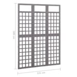 vidaXL Deliaca stena/mriežka, 3 panely, jedľový masív, sivá 121x180 cm – Obrázok 6