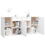 vidaXL Komoda, biela 160x36x75 cm, kompozitné drevo – Obrázok 4