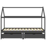 vidaXL Rám detskej postele so zásuvkami tmavosivý borovica 90x200 cm – Obrázok 2