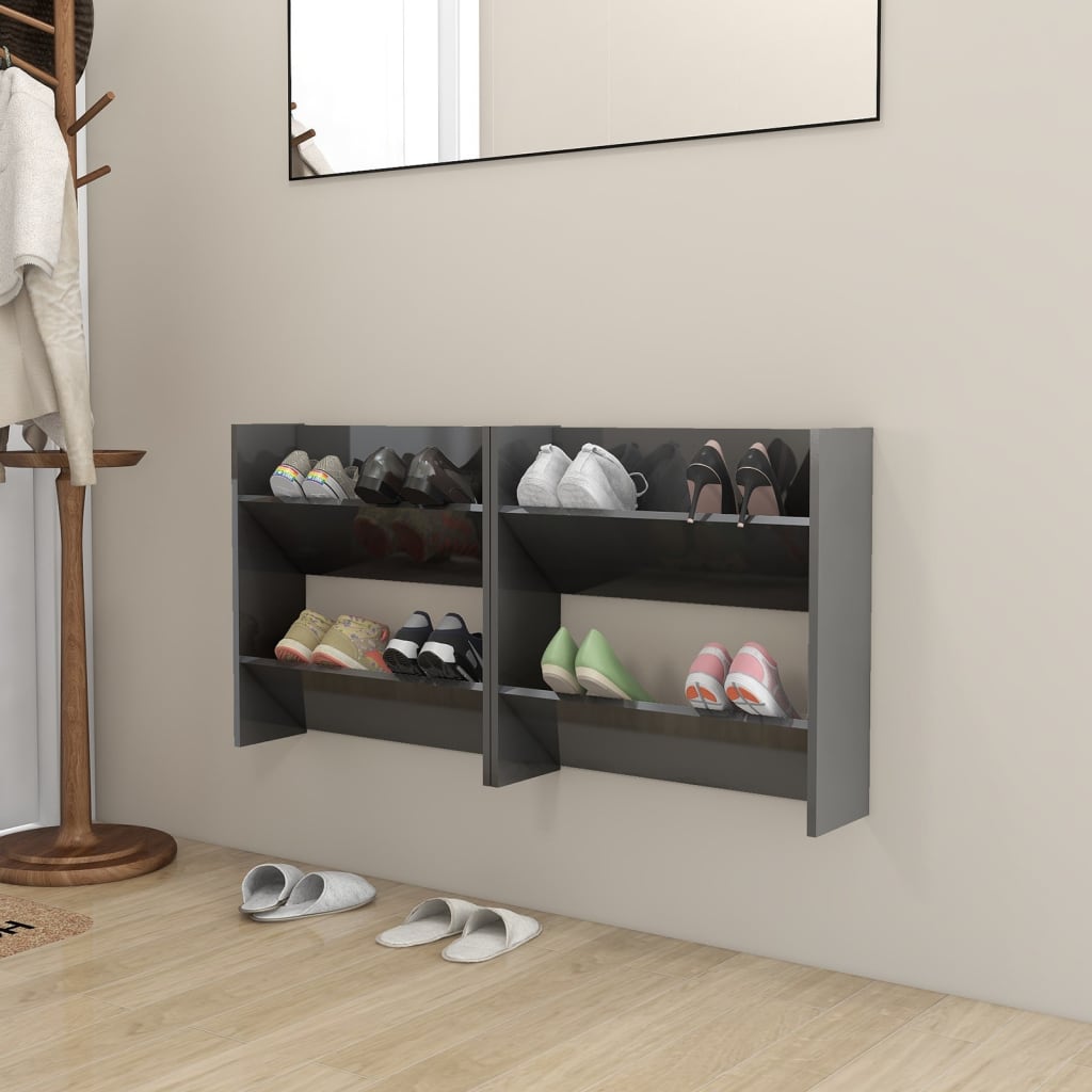 VXL8720286559406_m_en_hd_1.jpg vidaXL Nástenné skrinky na topánky 2 ks, lesklé sivé 60x18x60 cm – Obrázok 1