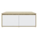 vidaXL Konferenčný stolík, biela+sonoma 80x80x31 cm, kompozitné drevo – Obrázok 4