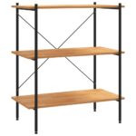 vidaXL 3-poschodový regálový diel čierny a dubový 80x40x92 cm – Obrázok 2
