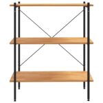vidaXL 3-poschodový regálový diel čierny a dubový 80x40x92 cm – Obrázok 3