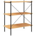 vidaXL 3-poschodový regálový diel čierny a dubový 80x40x92 cm – Obrázok 5