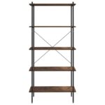 vidaXL Regál so 4 policami, čierny a prírodný 80x40x163 cm – Obrázok 3