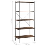 vidaXL Regál so 4 policami, čierny a prírodný 80x40x163 cm – Obrázok 7