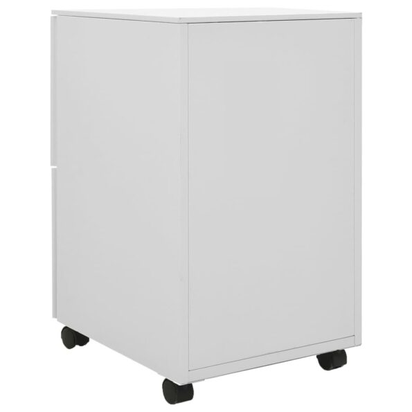 vidaXL Mobilná kartotéka bledosivá 39x45x67 cm oceľ – Obrázok 5