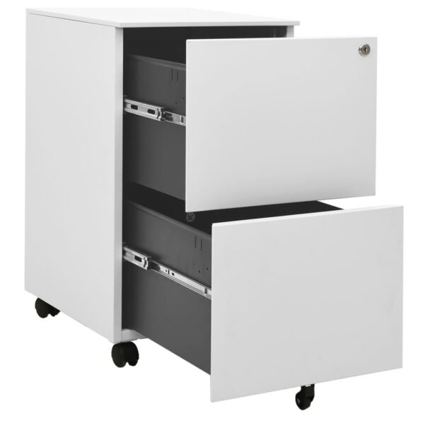 vidaXL Mobilná kartotéka bledosivá 39x45x67 cm oceľ – Obrázok 6