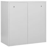 vidaXL Uzamykacia skriňa bledosivá a červená 90x45x92,5 cm oceľová – Obrázok 5