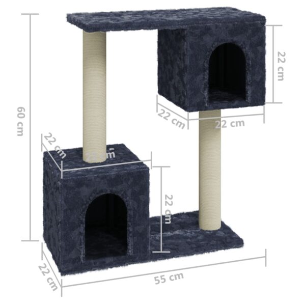 vidaXL Škrabadlo pre mačky so sisalovými stĺpikmi tmavosivé 60 cm – Obrázok 6
