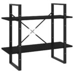 vidaXL Knižnica s 2 policami, čierna 80x30x70 cm, kompozitné drevo – Obrázok 2