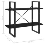 vidaXL Knižnica s 2 policami, čierna 80x30x70 cm, kompozitné drevo – Obrázok 7