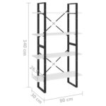 vidaXL Knižnica so 4 policami, biela 80x30x140 cm, kompozitné drevo – Obrázok 7
