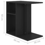 vidaXL Príručný stolík, čierny 50x30x50 cm, kompozitné drevo – Obrázok 8
