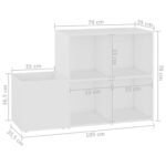 vidaXL Skrinka na topánky, biela 105x35,5x70 cm, kompozitné drevo – Obrázok 8