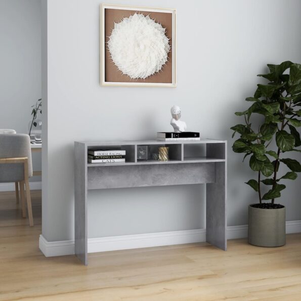 vidaXL Konzolový stolík, betónovo sivý 105x30x80 cm, kompozitné drevo – Obrázok 3