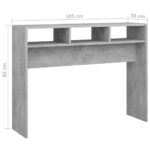 vidaXL Konzolový stolík, betónovo sivý 105x30x80 cm, kompozitné drevo – Obrázok 7