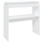 vidaXL Konzolový stolík, biely 80x30x80 cm, kompozitné drevo – Obrázok 2